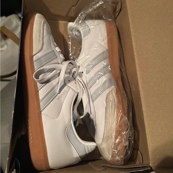 Adidas Samba OG Sneakers - White, Off-White, & Halo Blue - Picture 3 of 8